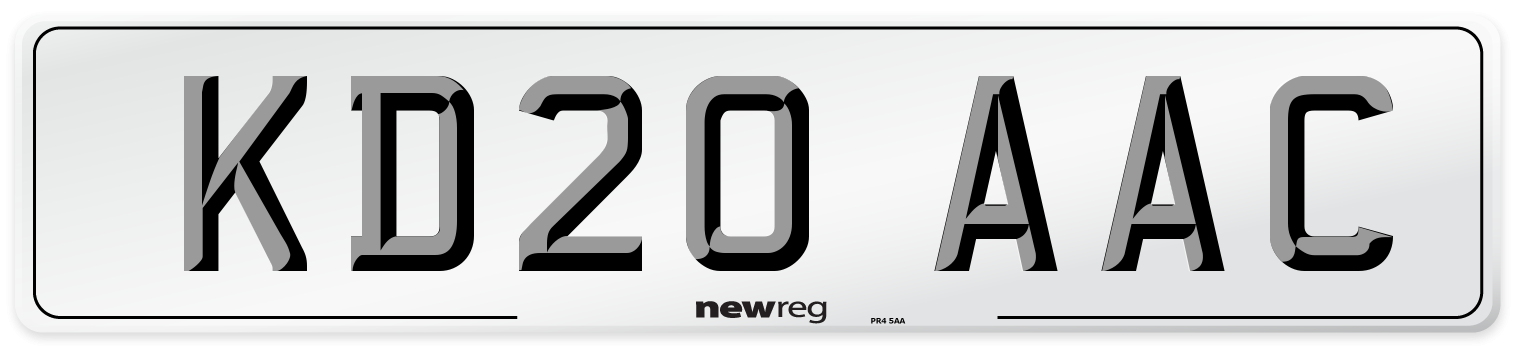 KD20 AAC Number Plate from New Reg